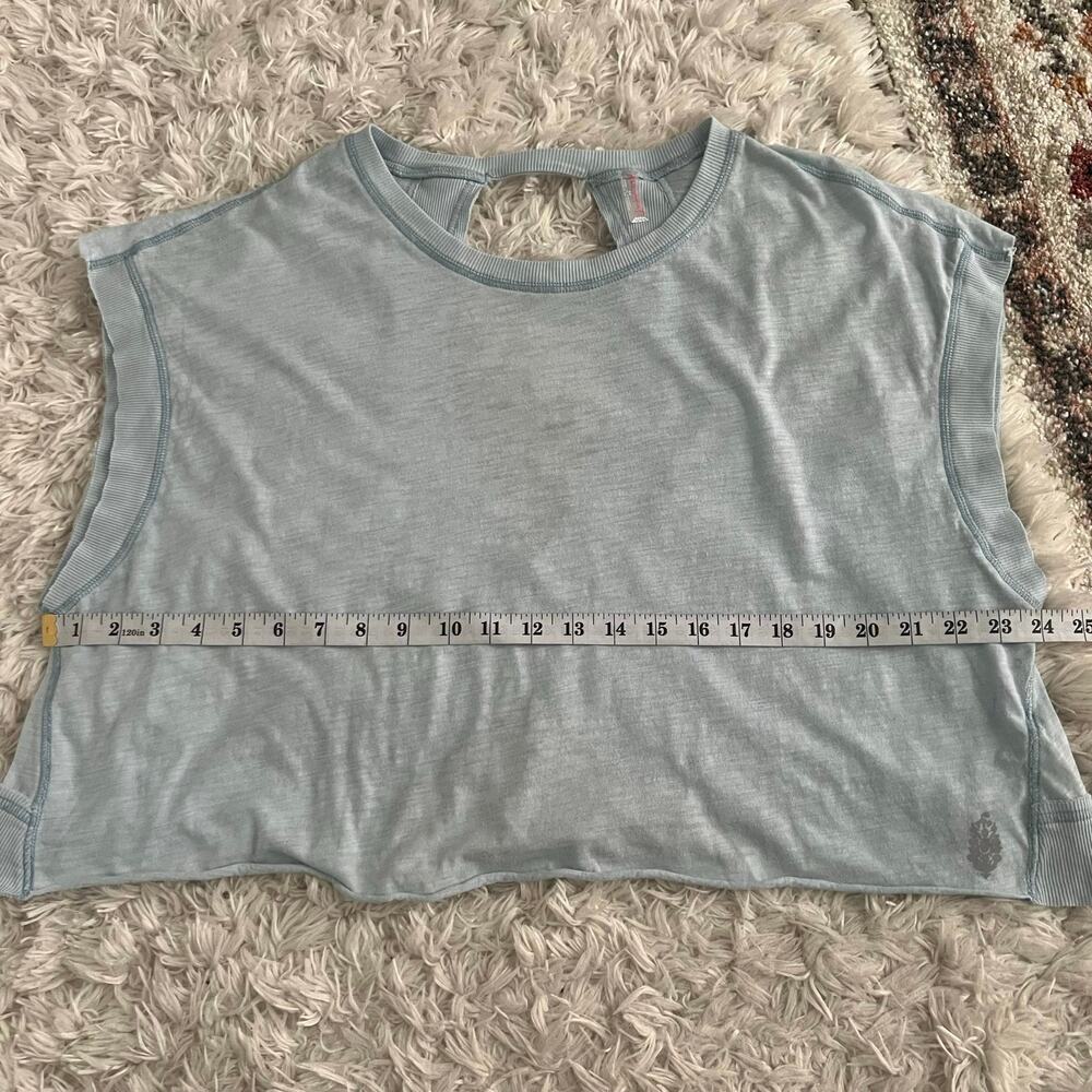 FP Movement Free People Light Blue My Time Tee Open Back Shirt Size S - Picture 6 of 7